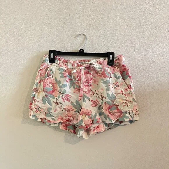 LOFT Floral Pink and Green Beach Styled Shorts - Picture 2 of 4